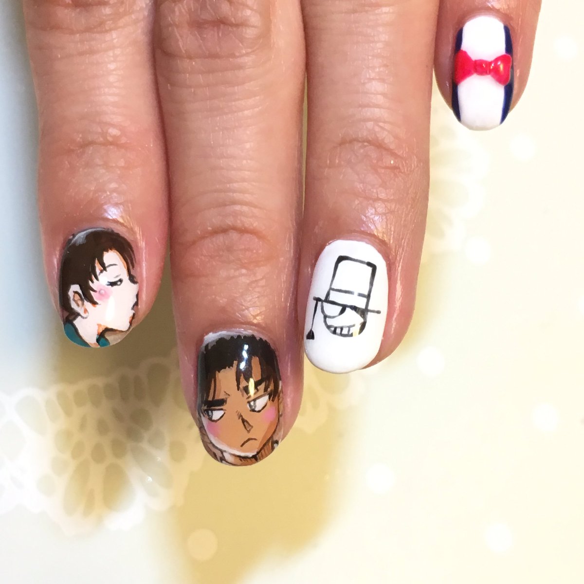 札幌痛ネイル ネイルシャングリラさんのツイート 痛ネイル 名探偵コナン から紅の恋歌 サンデー2号連続のつなぎ絵です コナンくんもから紅の衣装 痛ネイル 札幌痛ネイル 名探偵コナン から紅の恋歌