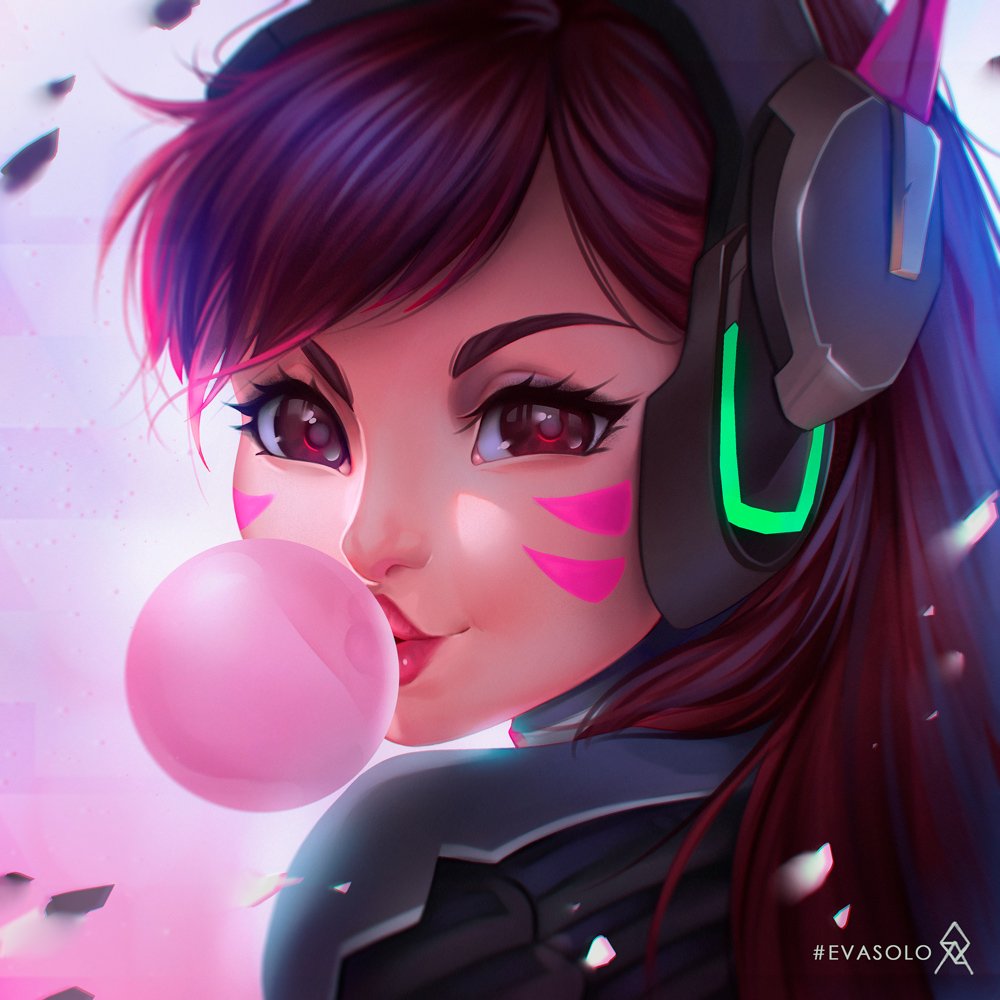 Eva Solo Diva Love Dva Overwatch Fanart Drawing Illustration Portrait Blizzardart Overwatchfanart