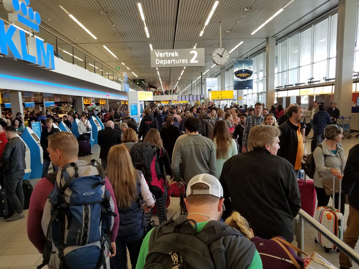 Chaos and long queues at Amsterdam Airport Schiphol Page 2