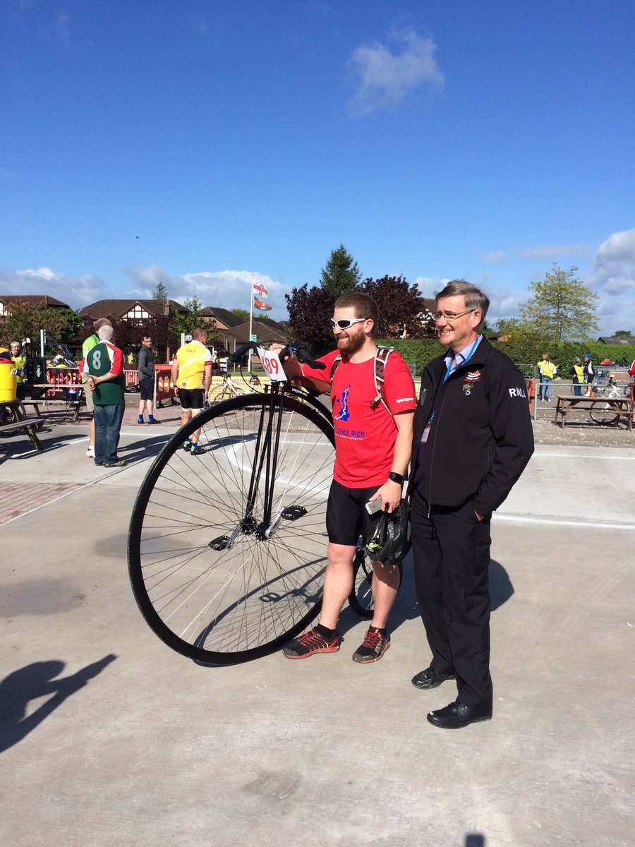 BicycleRemedies's tweet photo. RNLI Sportive Sandbach on a penny farthing crumbs#bigride#sandbachfc#sandbachrugby https://t.co/SlqvGsZq4F