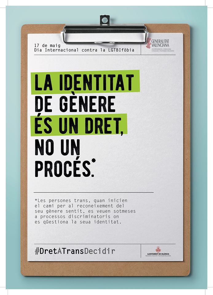xialela2's tweet photo. 17 de maig > Día Internacional contra la LGTBIfòbia
#DretATransDecidir https://t.co/iElA7g0Fok