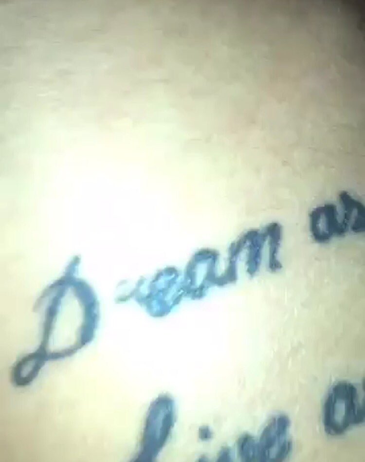 lucytogher99's tweet photo. When you realise your tattoo says deam instead of dream😫😂 https://t.co/bq7BxTVNAs