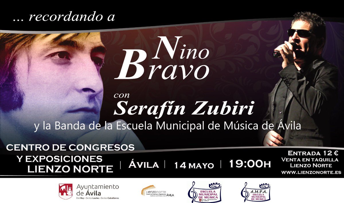 EMMAV_Avila's tweet photo. Ha llegado el gran día! Banda EMMAV, Serafín Zubiri y Nino Bravo. @LIENZONORTE @Avila_Cultura @Ayto_Avila Conciertazo!!! https://t.co/8LahJET1pr
