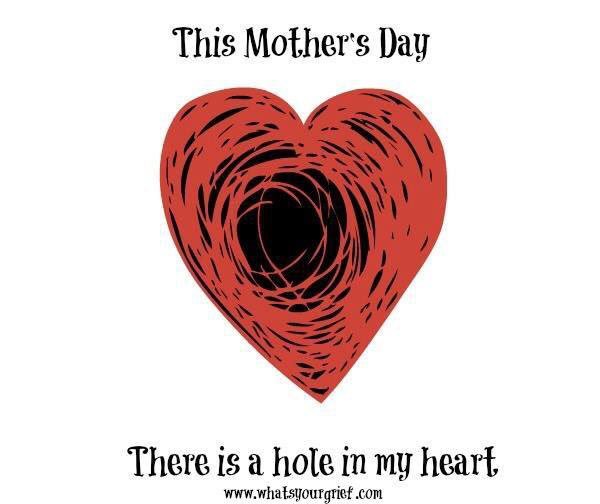 WhatsYourGrief's tweet image. This Mother&apos;s Day there is a hole in my heart. #mothersdaygrief