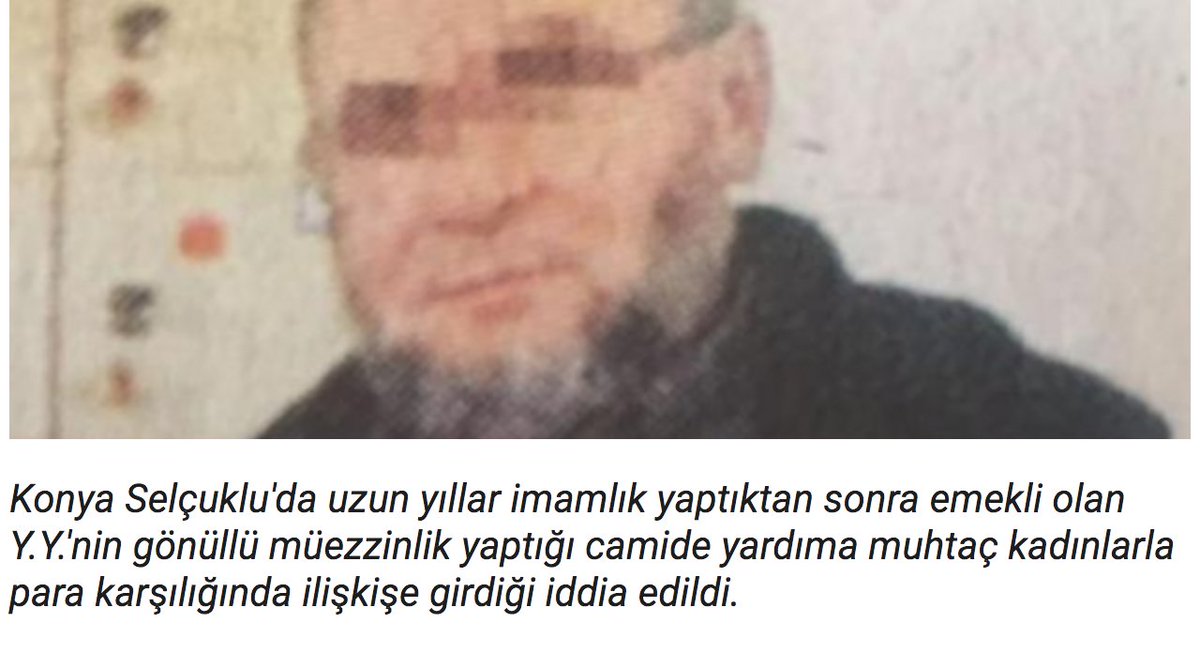 Konya'da imamlık yapan Y.Y. yardıma muhtaç kadınlarla para karşılığında HEM DE CAMİDE(!) İLİŞKİYE girmiş

#AnnelerGünüKutluOlsun
#MothersDay