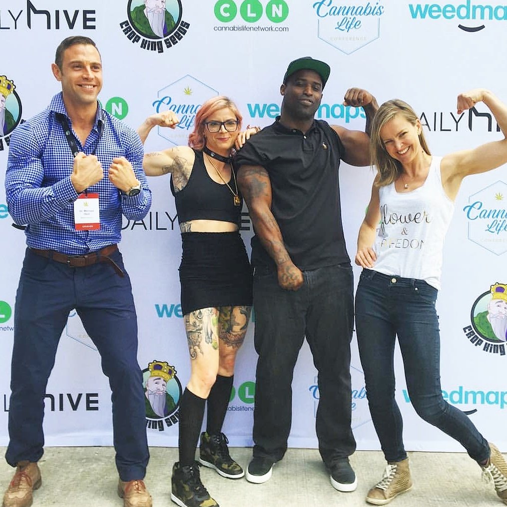 CannaLifeConf's tweet photo. Muscles on muscles at the Cannabis Life Conference! #Exerciseandrecovery with @drmikehart @Rickthelaureate @floweranfreedom and Angelina! https://t.co/MilDsqeGwl