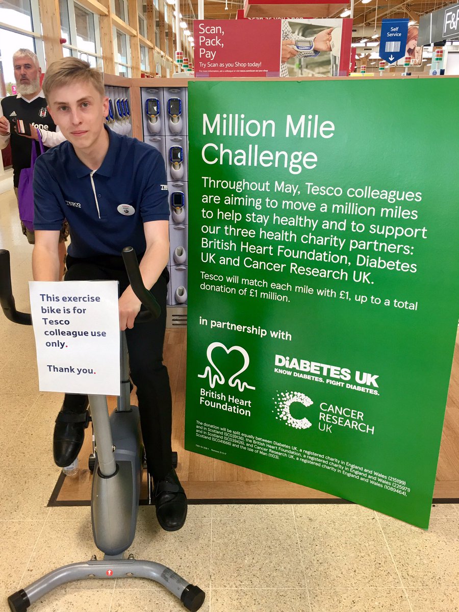 Colleagues from <a href="/Tesco/">Tesco</a> <a href="/LincolnExtra/">LincolnExtra</a> have been on the bike for the #MillionMileChallenge 🚲 over 25 miles means £25 donated to charity 💪🏻