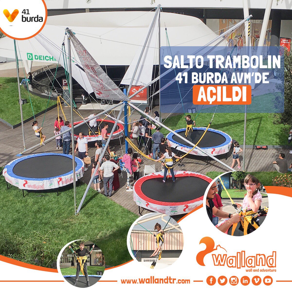 Salto Trambolin 41 Burda AVM'de çocukları bekliyor. 🤗 #trampoline #rockclimbing #41burda #sandalyeproduction #wallandtr #eglenceninzirvesi