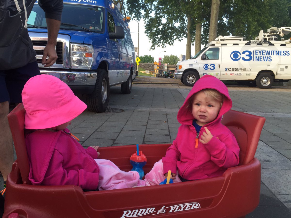 CBSPhiladelphia's tweet photo. .@katiefehlinger's girls are ready for #CBS3RFTC #strollercam https://t.co/MlkrNbHwsc
