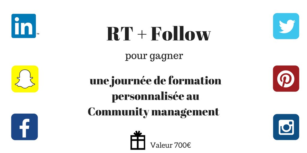 Philippisola's tweet photo. 🍀 #CM #Formation 
🎁 1 journée de formation au Community Management  
🔴 FOLLOW + RT
📆 Résultat le 19/05
👉 https://t.co/F3aFArvaDY  
#Concours https://t.co/XUcArYIEEP
