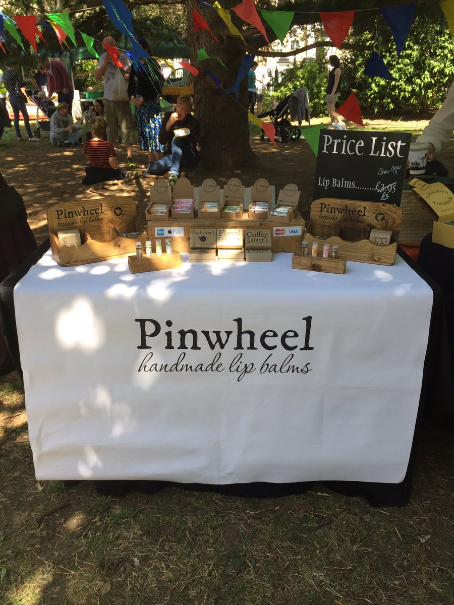 All set up at <a href="/SurbitonFoodFes/">SurbitonFoodFestival</a> with <a href="/MadeinSurbiton/">MadeinSurbiton</a>.  <a href="/strawbsforyou/">Strawberry Field FY</a> are here too with lovely soaps #shoplocal #beeswax #lipbalm