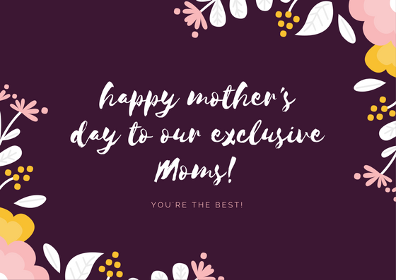 ExclusivelyGift's tweet photo. Happy Mother's Day to our Exclusive Moms! We wish you all a beautiful relaxing day! https://t.co/Ka3ayZBRQr