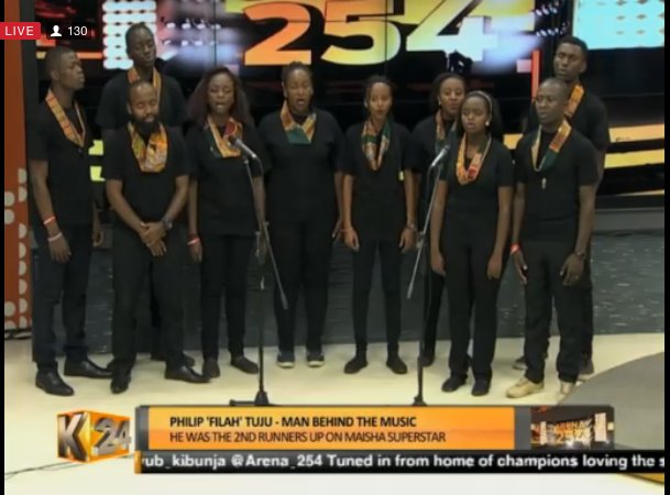 Engage us now on #arena254 @Remmymajala @charliekarumi and tell us about @RedfourthChoir's inspiring musical journey so far #MothersDay