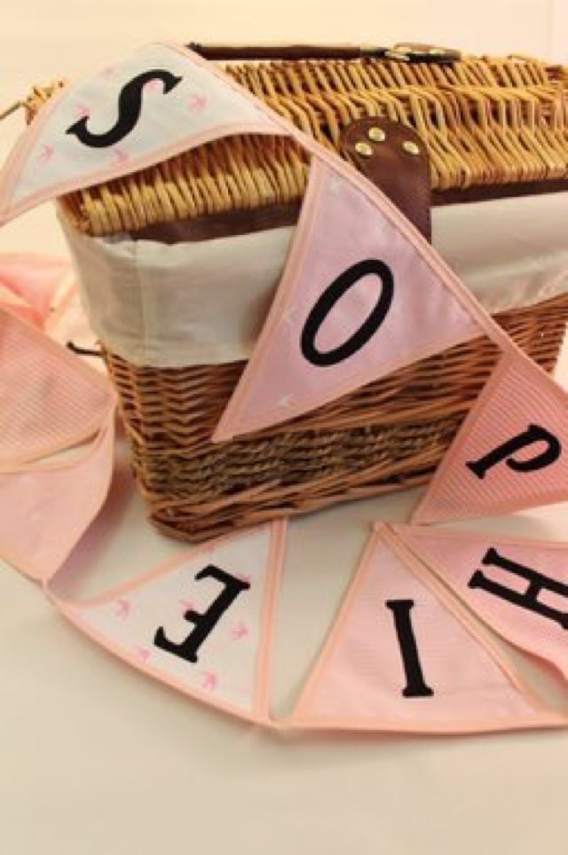 Decorating a nursery? Take a look at our personalised #Bunting. #nursery #kids #personalised #handmade #luxury fancyflags.co.uk
