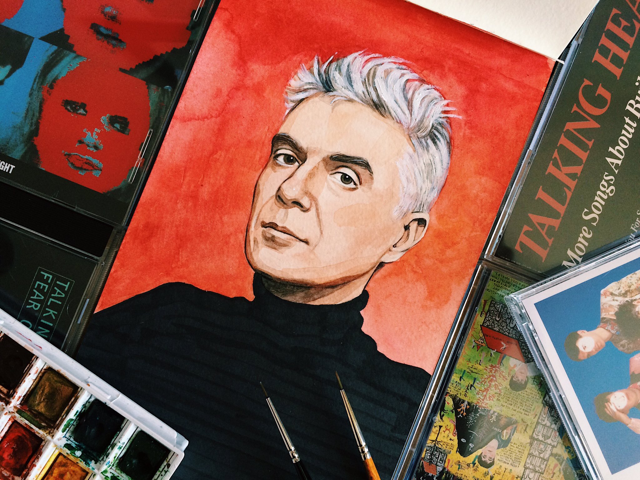 Happy 65th birthday to the brilliant David Byrne! (a long overdue portrait)  