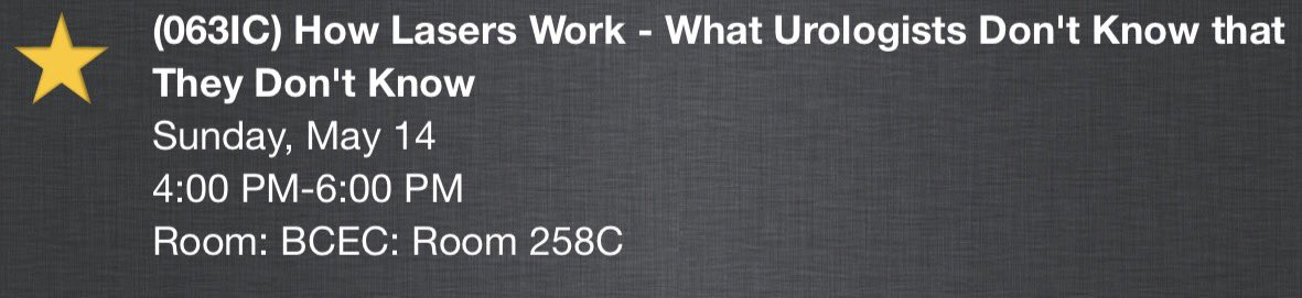 Come see us and learn what you don't know you don't know about surgical lasers! Room 258C 4-6pm AUA2017 #aua17