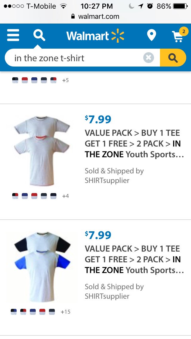 SHIRTsupplier's tweet photo. IN THE ZONE (Sports Blanks) 
our very own Trademark T's  are now available (in school colors) at our Walmart Store in size YS thru 5XL, YaY! https://t.co/OZaF4kSOnD