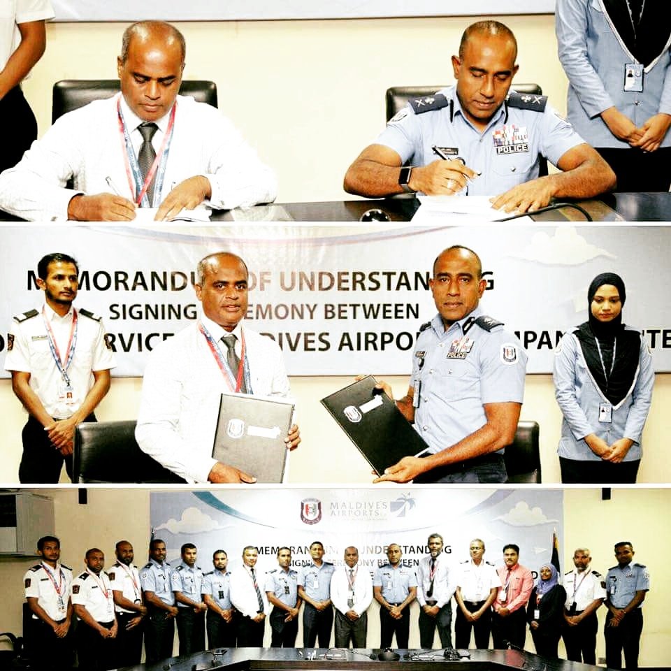 AirportFire_mv's tweet photo. MOU signed between @PoliceMv &amp; @MACLmedia to share knowledge and training. https://t.co/mr7XMQfazl