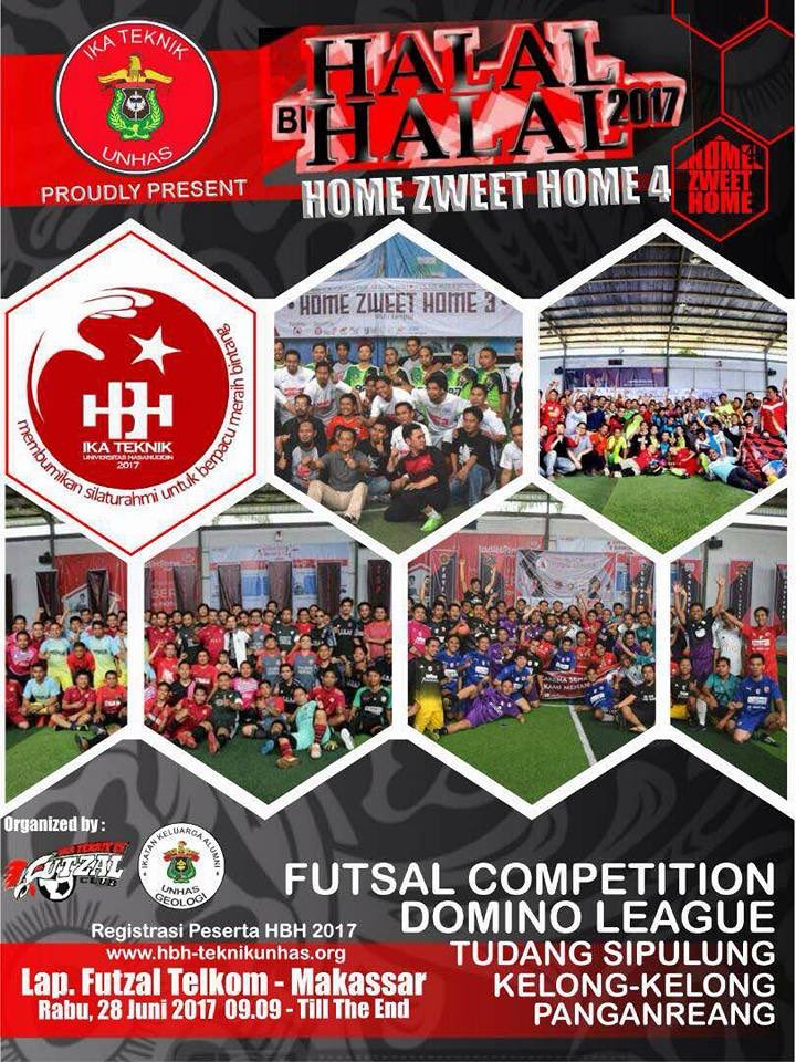 Tabe senior, mari ramaikan Home Zweet Home (HZH) yang merupakan rangkaian acara Halal Bi Halal Teknik UNHAS 2017.👍🏼