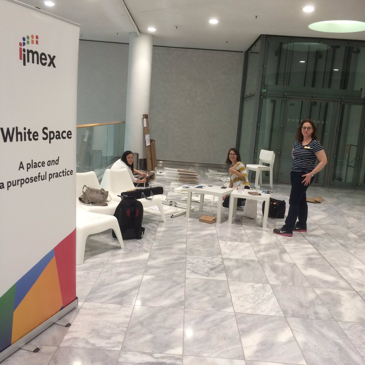 IMEXSylvia's tweet photo. Getting set for our White Space on Edu Monday! #IMEX17 https://t.co/9Jb9FJS68j