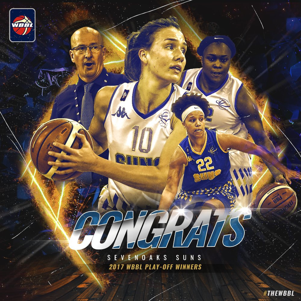SprLeagueBballW's tweet photo. Congratulations, @SevenoaksSuns! 🏆

The 2017 WBBL Play-Off champions with a 70-61 victory over @NottmWildcats! #theWBBL https://t.co/4gAG4mrJAa