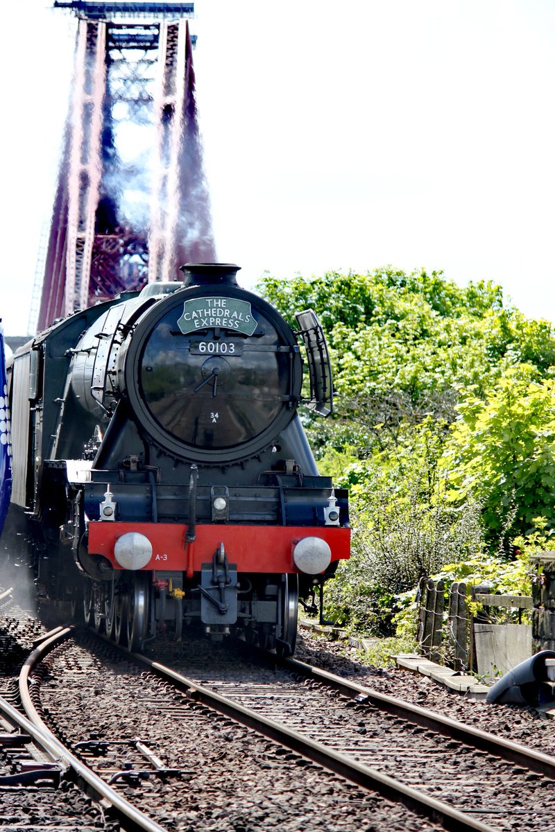 ClaireMorrison6's tweet photo. Great to see the #FlyingScotsman today...even if the Edinburgh bound train nearly got in the way! #timing #trainspotter https://t.co/WdB9Ju74p9