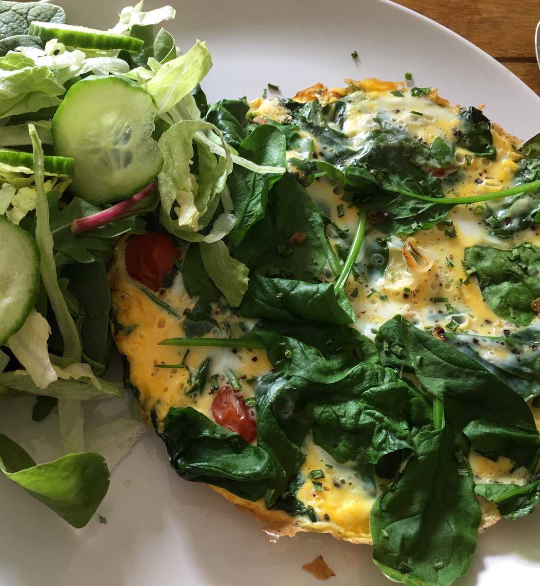 kisseyskitchen's tweet photo. Duck egg omelette with salad, always trying new things for our customers #lovefood #HealthyEating #eggs https://t.co/1gSM1bryKO