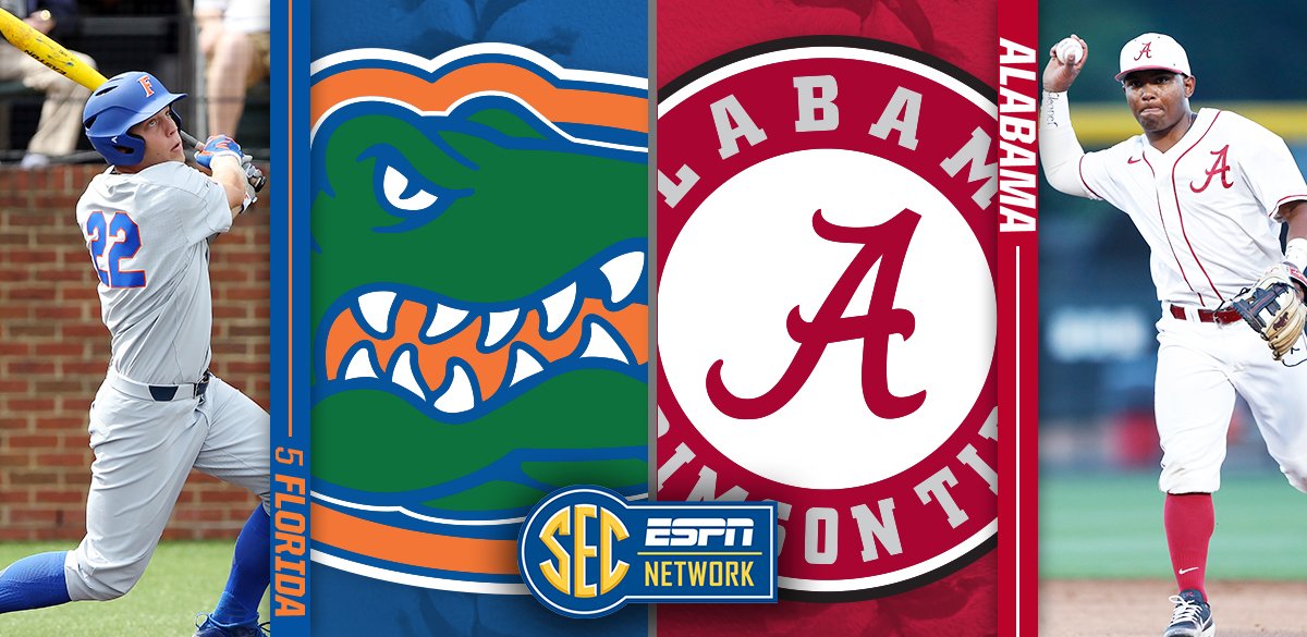 SECNetwork's tweet photo. The series finale in Tuscaloosa!
#β£5β£ @GatorsBB vs @AlabamaBSB
Watch Β» https://t.co/eIa7w43oh1 https://t.co/sbRPWZaRLx