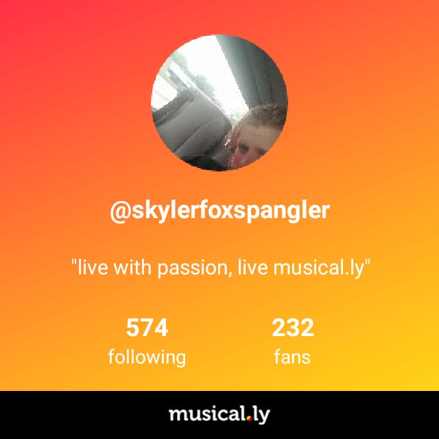 This musical.ly app is soooooo fun! Follow me @ skylerfoxspangler and check out my music videos! musical.ly/download'