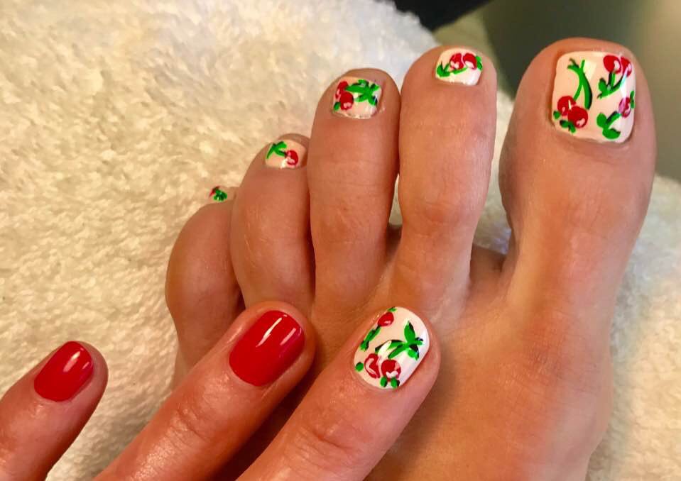 🍒 toes. Happy Mother's Day to all you fabulous mothers out there! 💅🌟💖🍒#polishedinmalbu #nailart #fancytoes