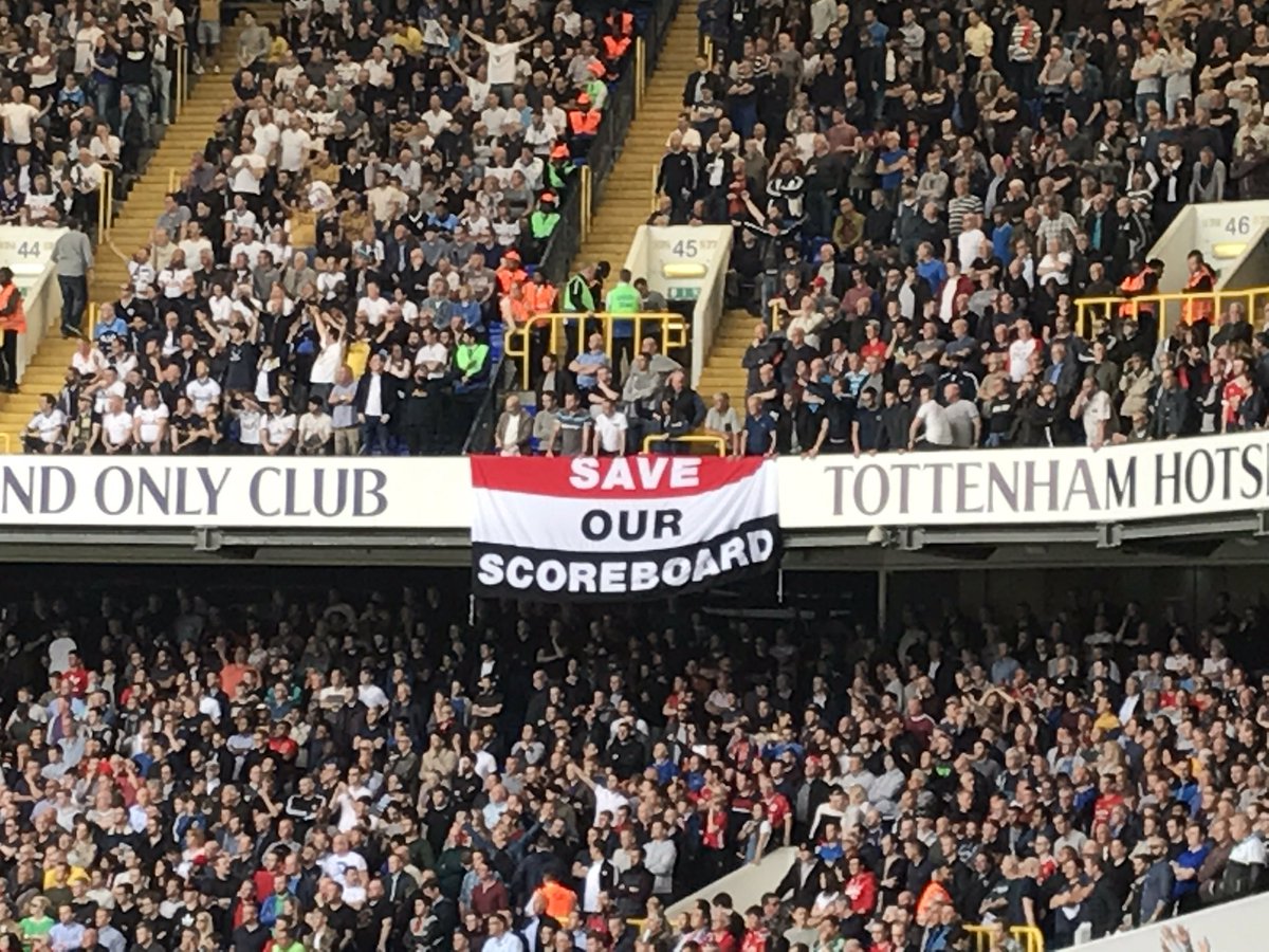 billrice23's tweet photo. Banner amongst the #MUFC fans st White Hart Lane - some not happy with changes to Old Trafford this summer and beyond. https://t.co/yvUVIASoD8