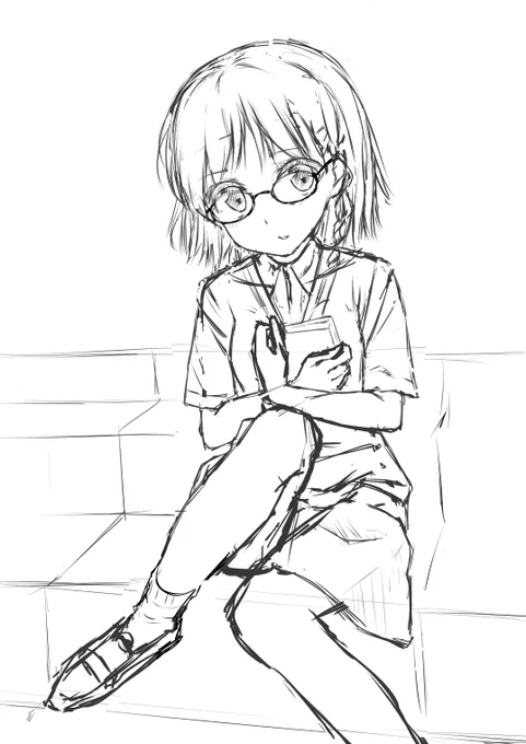 ラフおわったー
文学少女(めがね)です!
流石にもう寝ようzzz 