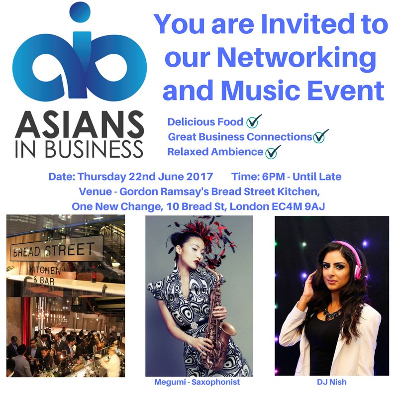 AsiansBusiness's tweet photo. Our flagship event of the summer! Please join us for networking, music &amp; great food cc @GordonRamsay @breadstkitchen https://t.co/tiiEZEyQmO https://t.co/oqEYBo3yAc
