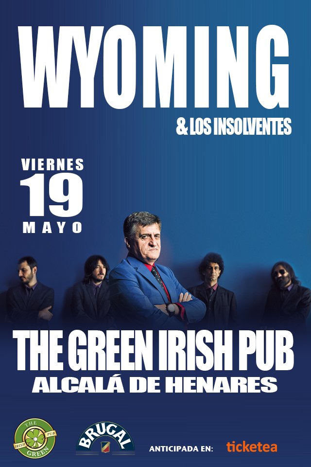 Wyoming y los Insolventes el próximo Viernes en The Green Irish Pub  
Compra tus entradas en bit.ly/2jTLWHY