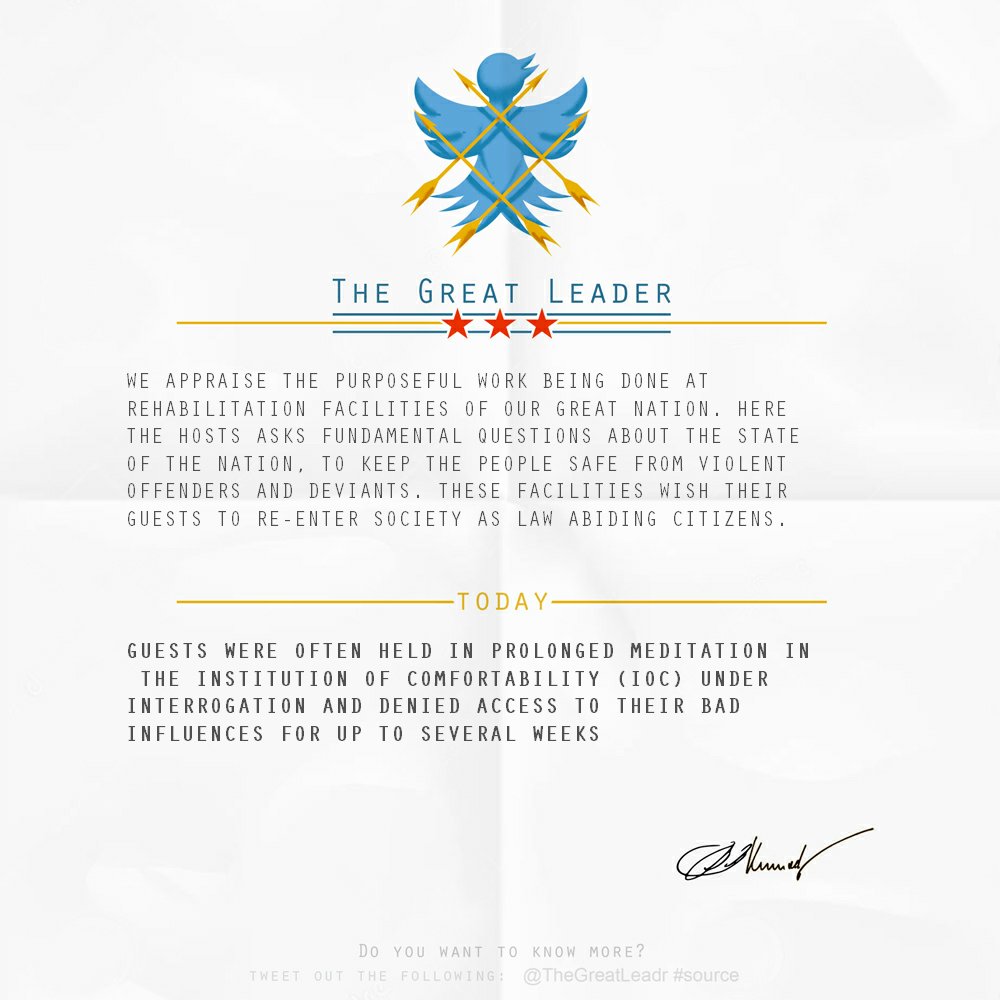 TheGreatLeadr's tweet photo. Daily bulletin from The Great Leader: https://t.co/84qVVA6jee