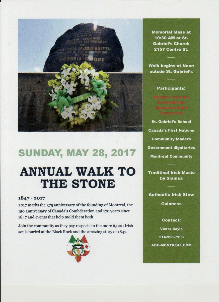 MtlMonument's tweet photo. WALK TO THE STONE - SUNDAY, MAY 28th 2017 https://t.co/6VftqMnSCp