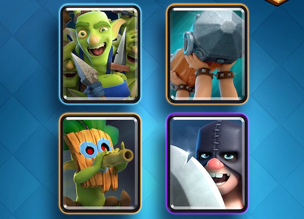 Клеш рояль через плей маркет. Клеш рояль карта боя. 4 New Cards Clash Royale. Clash Royal Dart Goblin Star point.