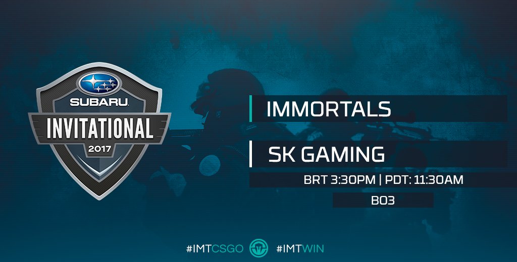 Immortals's tweet image. In 30 minutes, #imtCSGO will be facing our 🇧🇷 brothers from @SKGaming in a BO3!
Já já tem guerra brasileira na #SubaruInvitational!

#IMTWIN