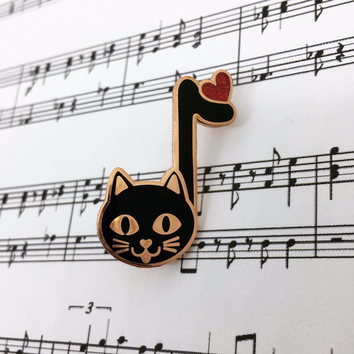 boxmnstr's tweet image. My latest pin just landed in the shop, it's  a singing Musicat Note 🐱😉 #CraftHour #sing