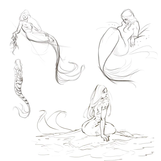 Quick gesture drawings #maysketchaday #mermay #mermay2017 