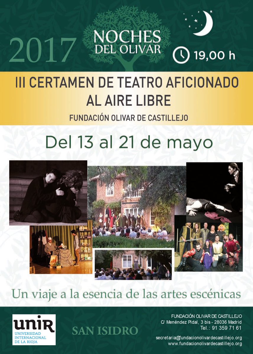 Programación Mayo. III Certamen TEATRO, en El Olivar de Castillejo