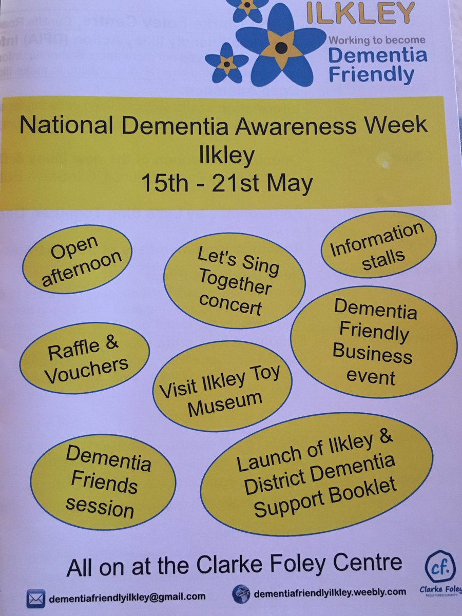 Dementia Awareness Week starts tomorrow ...lots of events all week