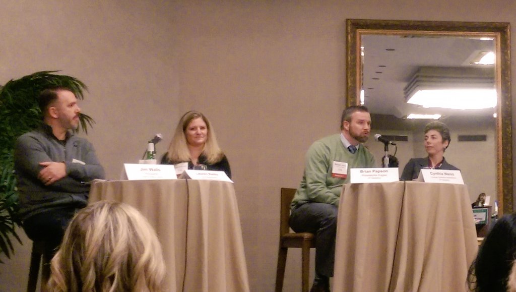 STYLEMOM's tweet photo. Awesome panelists from @160over90 @Eagles & @CSNAuthentic give insights on #SB50 commercials #PamaSmackdown https://t.co/IfGDeoQen0