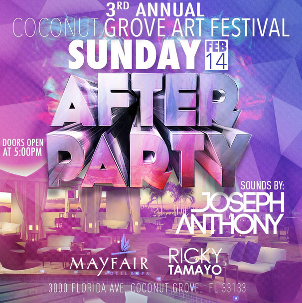 Mayfair_Miami's tweet photo. Join us for our 3rd annual Coconut Grove Art Festival After Party THIS Sunday! https://t.co/jPYAU82D34