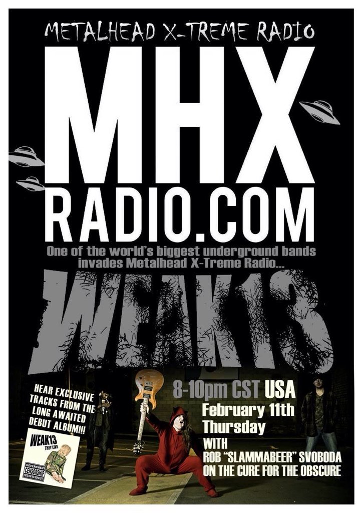 WEAK13's tweet photo. New @WEAK13 tunes on Chicago USA's https://t.co/kBhGb1R6Vc 8-10pm CST. Please share and tune in #advert #metal #news https://t.co/4153bMLhVo