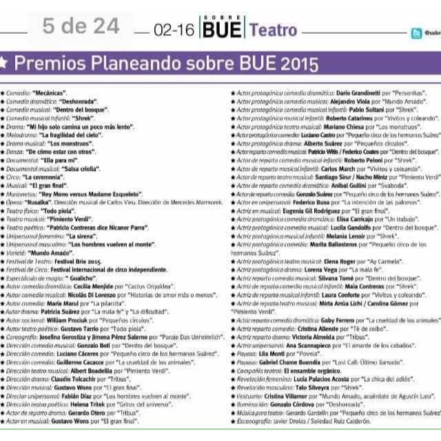 eugilrodriguez's tweet photo. Qué linda noticia recibir el Premio @SobreBUE 2015 Actriz de Musical por @elgranfinal! #feliz #gracias https://t.co/4UHXq0m7OX