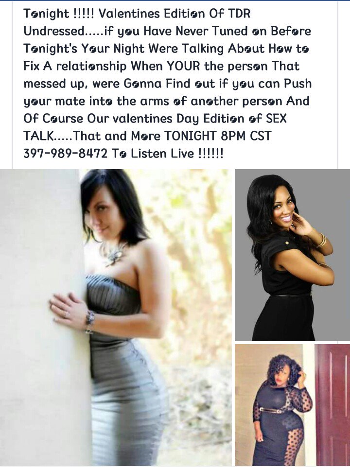 IAmMelodyWaters's tweet photo. Join us tonight! #Undressed #ToneDefRadio 347.989.8472 8pm cst https://t.co/lZr8bBBTig