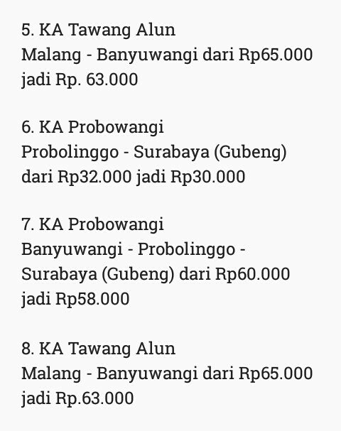 Rute KA Daop 8 Surabaya untuk kereta api ekonomi jarak jauh yang bersubsidi akan turun mulai 1 April 2016: