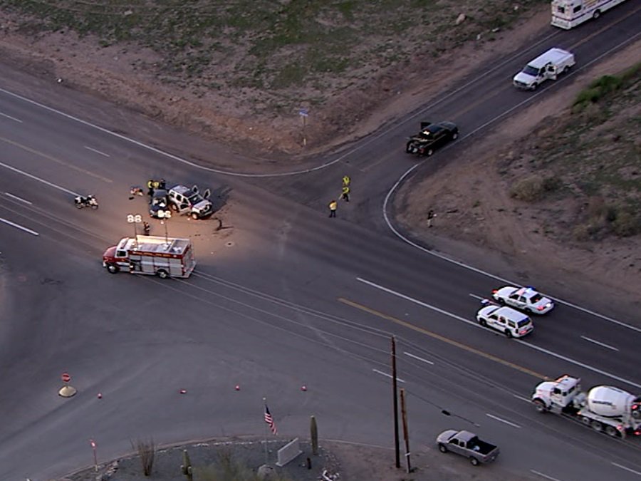 McKellips & Dobson roads shut down as police investigate collision. 1