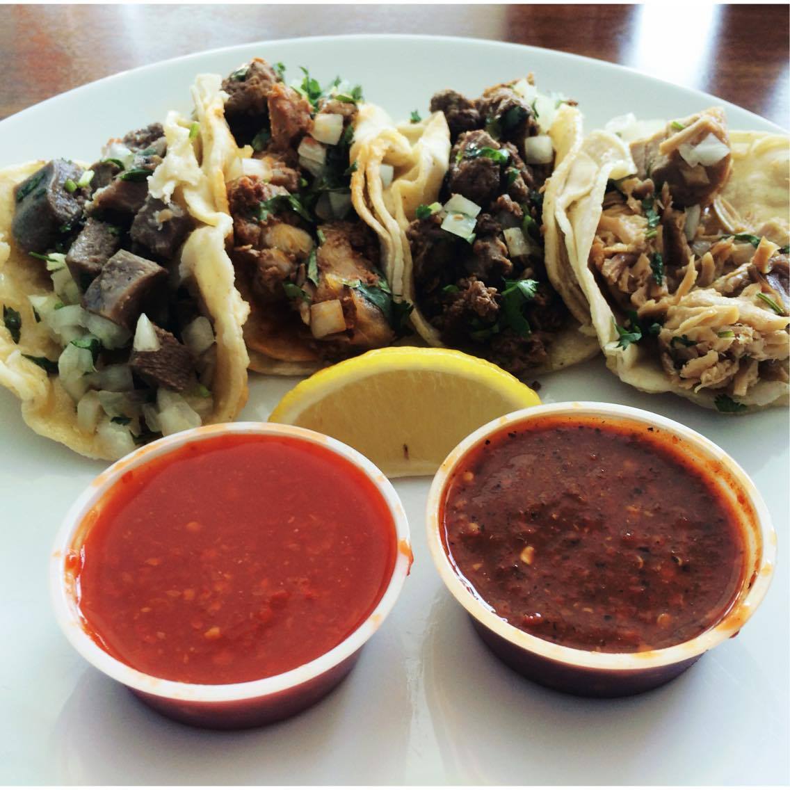 Tasty tacos from @los_tacos_la in Pasadena.
Left to right: Lengua, Al Pastor, Carne Asada, Carnitas #spicy #food